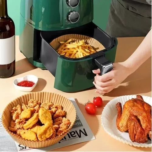 50 Unidades Forro de papel antiderrapante descartável para AirFryer