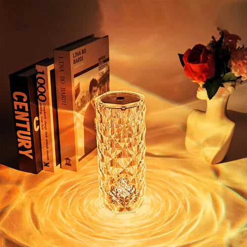 Luminária de Mesa Cristal LED USB Sensível ao Toque