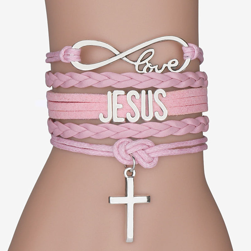 Pulseira Couro Sintético Jesus Love