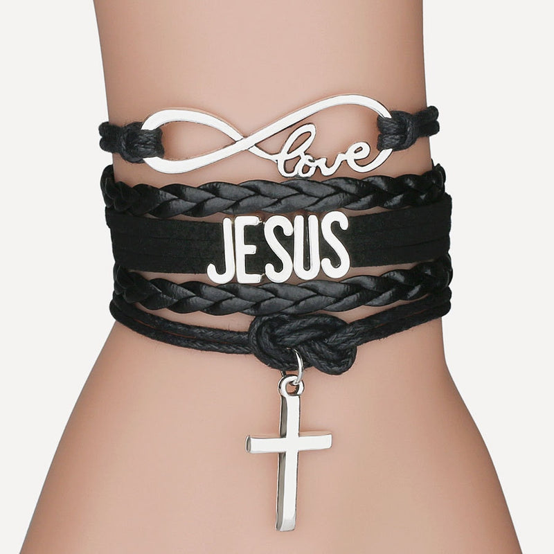 Pulseira Couro Sintético Jesus Love