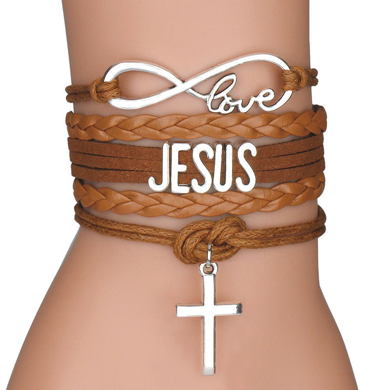 Pulseira Couro Sintético Jesus Love