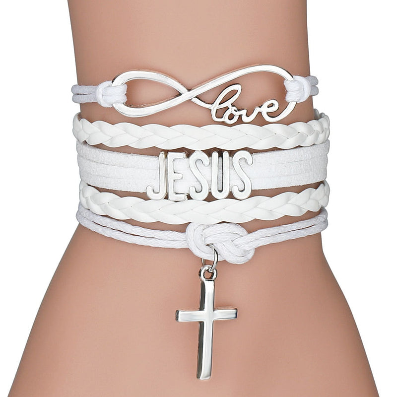 Pulseira Couro Sintético Jesus Love