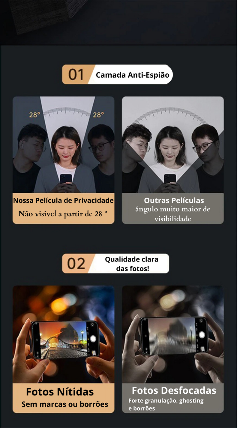 Película de Privacidade Sai Curioso para Iphones